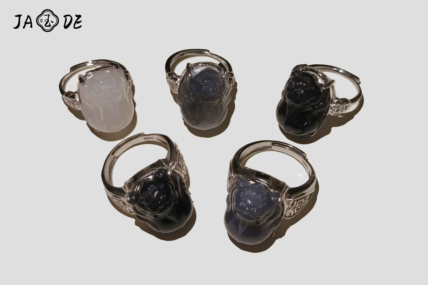 Adjustable Pixiu Ring with Natural Hetian Jade | Unique Jade™