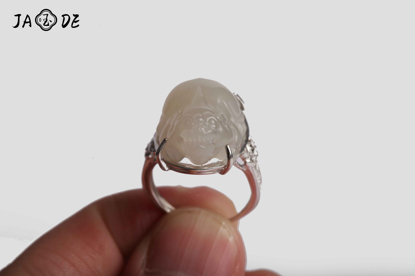 Adjustable Pixiu Ring with Natural Hetian Jade | Unique Jade™