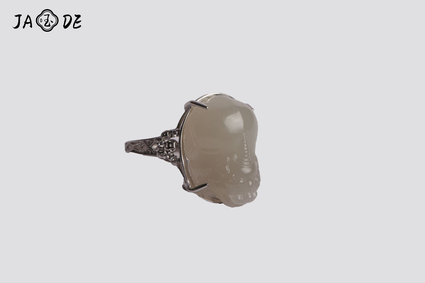Adjustable Pixiu Ring with Natural Hetian Jade | Unique Jade™