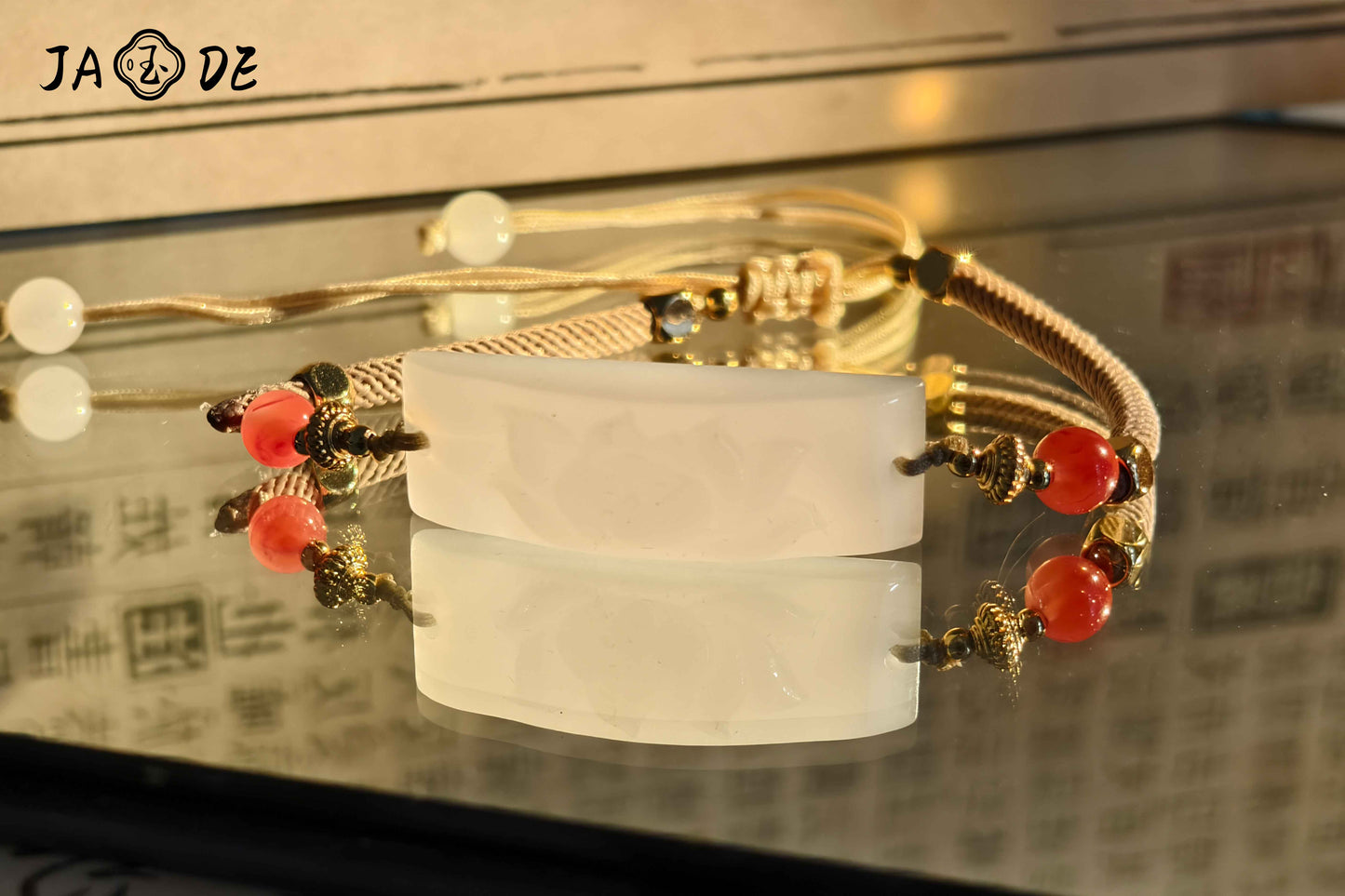 Adjustable Lotus Charm Bracelet | Unique Jade™