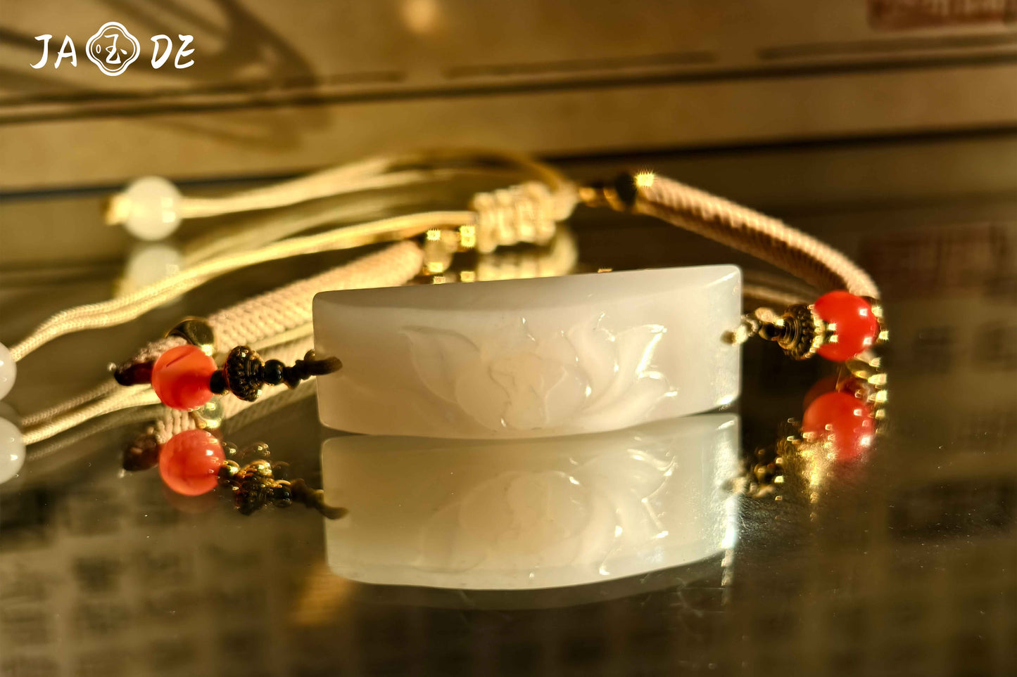 Adjustable Lotus Charm Bracelet | Unique Jade™
