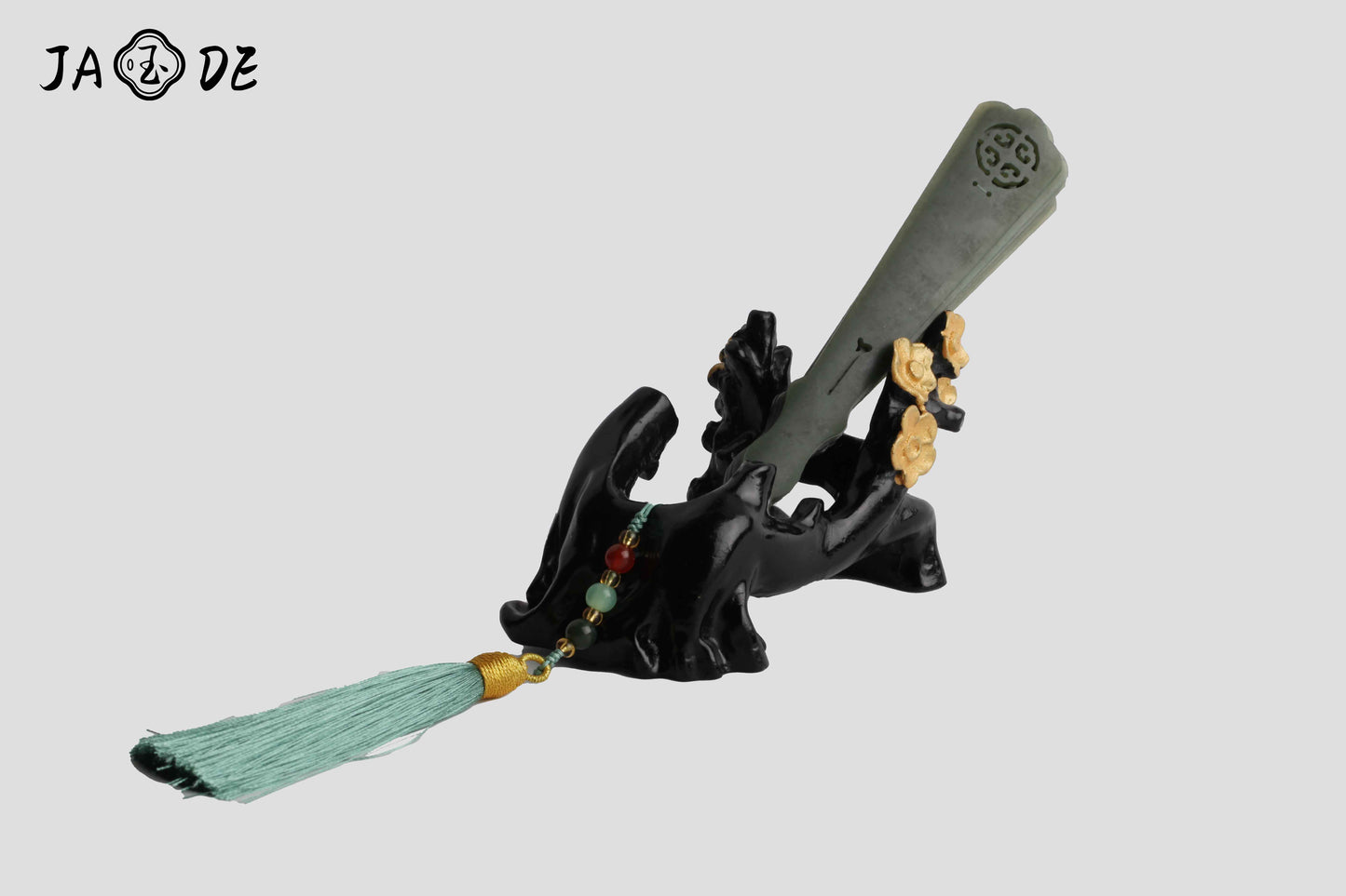 Exquisite Hetian Jade Fan Sculpture | Unique Jade™