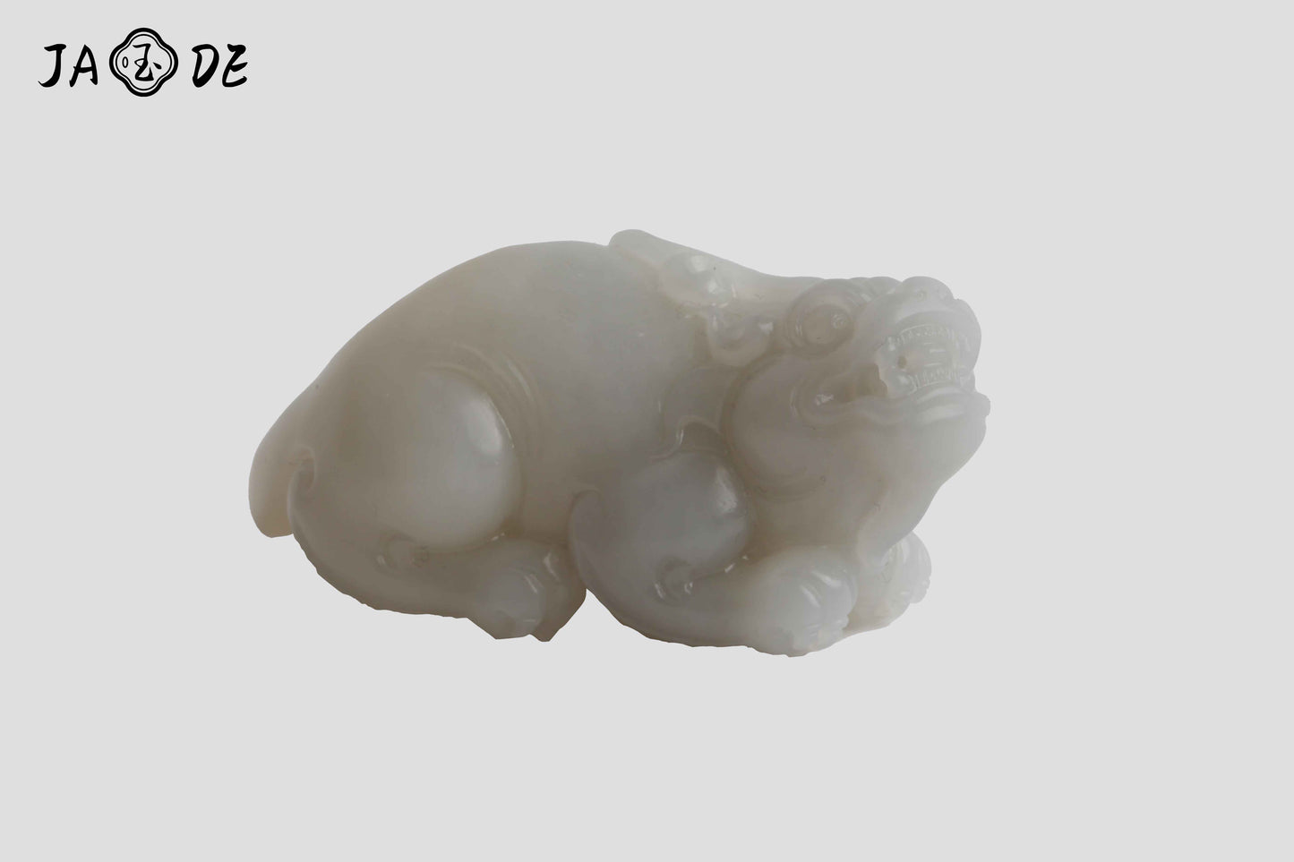 Hetian Seed Jade Sculpture – White Pixiu Guardian | Unique Jade™
