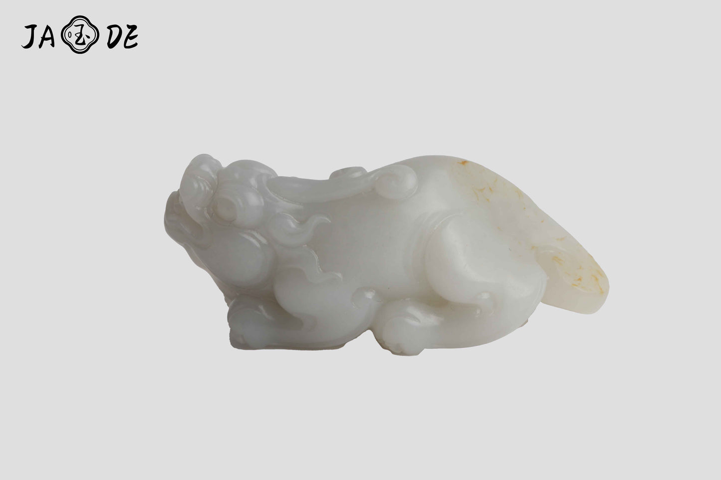 Hetian Seed Jade Sculpture – White Pixiu Guardian | Unique Jade™