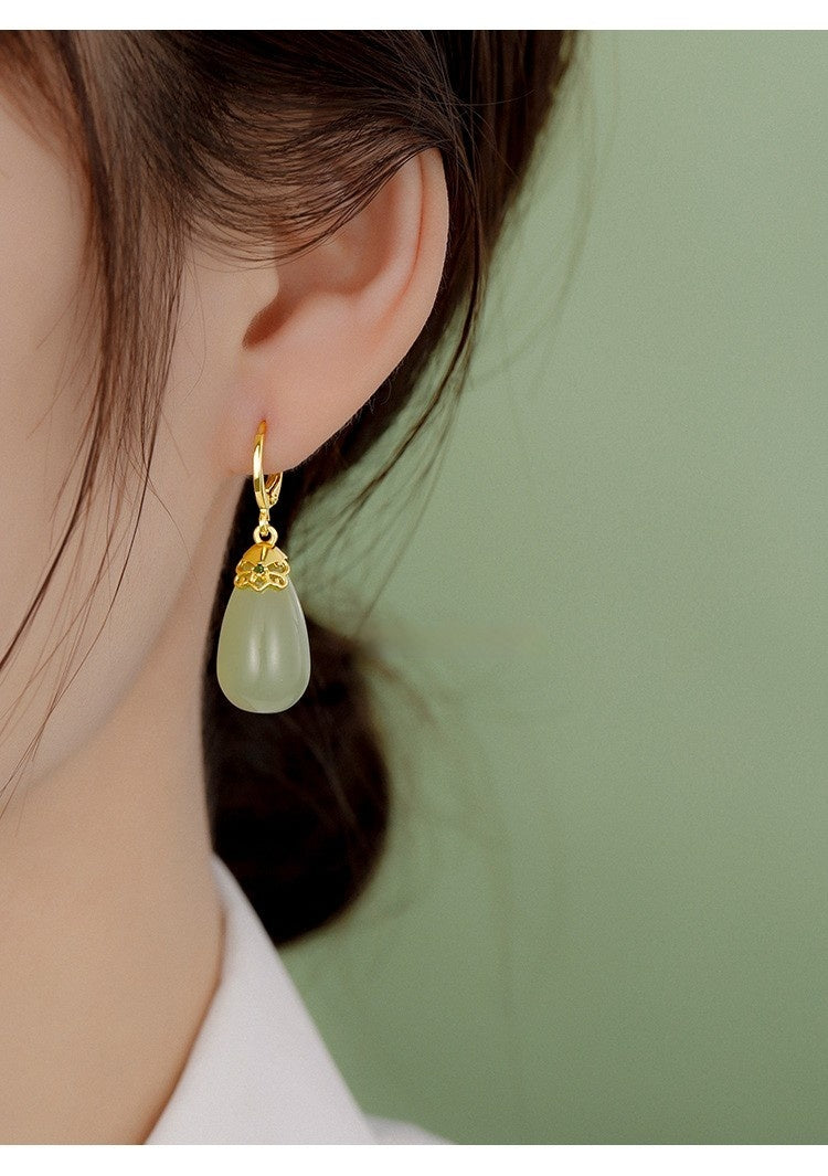 Hetian Jade Earrings – Jade Dewdrops