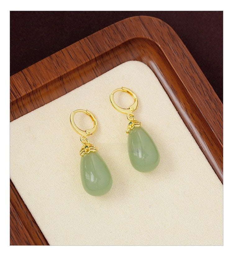 Hetian Jade Earrings – Jade Dewdrops