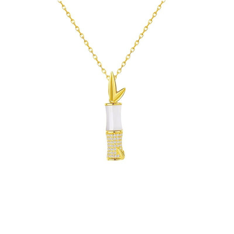 Hetian Jade “Bamboo Blessing” Necklace (For Women)
