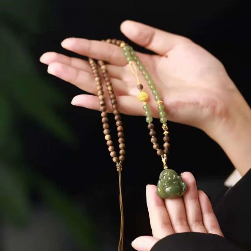 Lake Green Hetian Jade Buddha Pendant