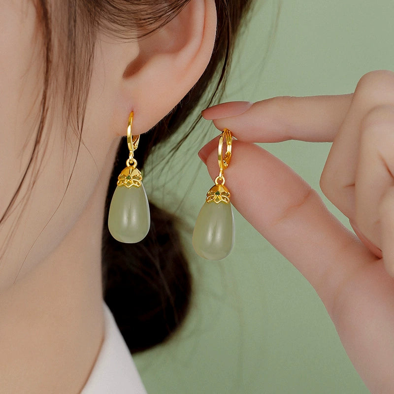 Hetian Jade Earrings – Jade Dewdrops
