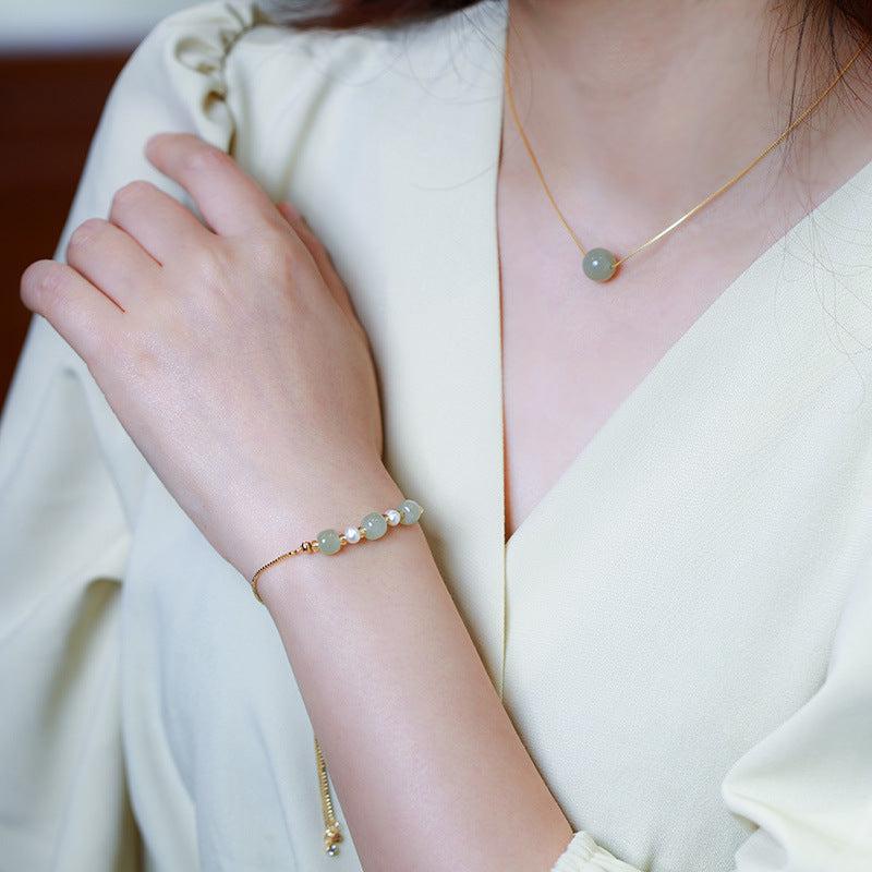 Hetian Jade “Smooth Fortune” Set – Necklace & Bracelet
