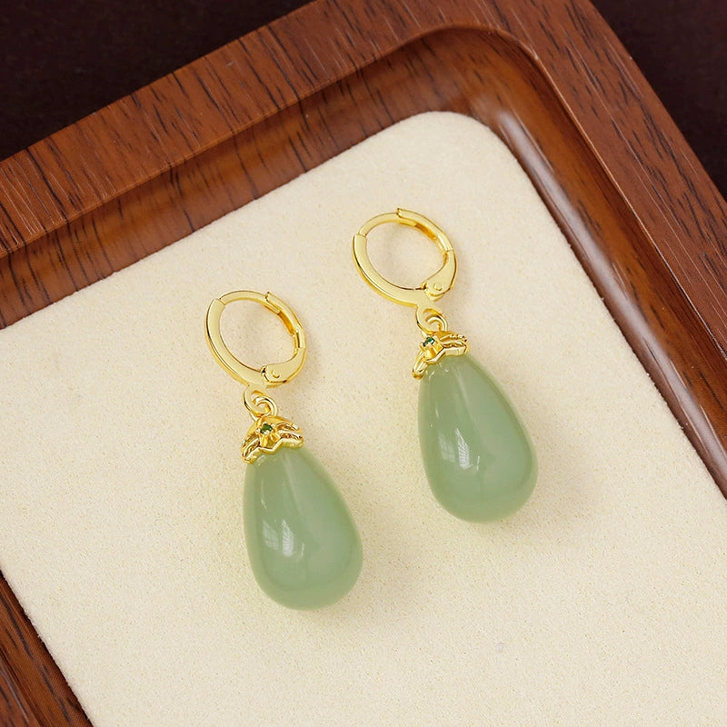 Hetian Jade Earrings – Jade Dewdrops
