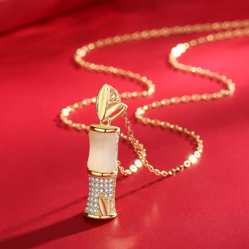 Hetian Jade “Bamboo Blessing” Necklace (For Women)