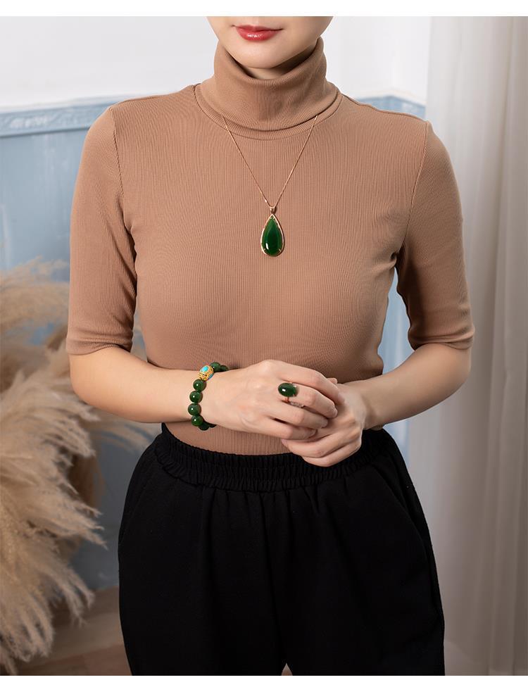 Hetian Jade Spinach Green Drop Pendant