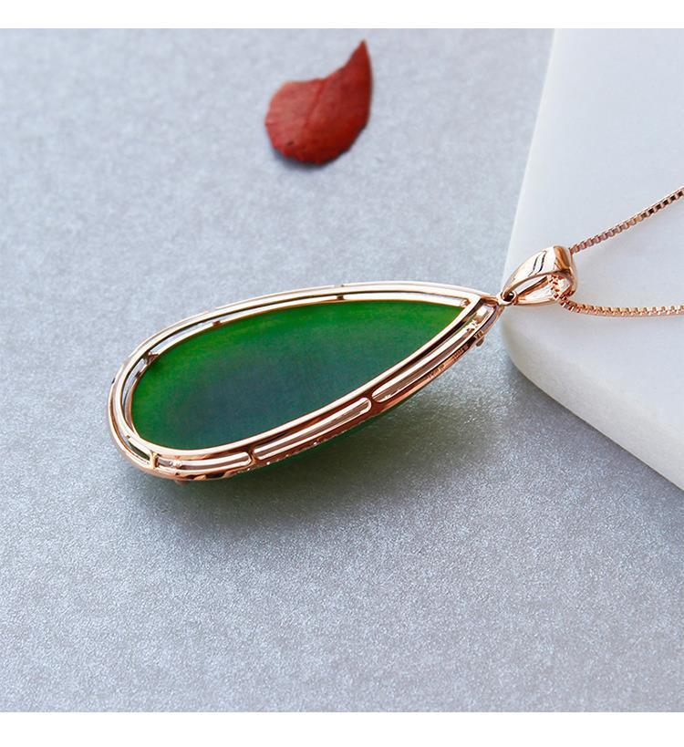 Hetian Jade Spinach Green Drop Pendant