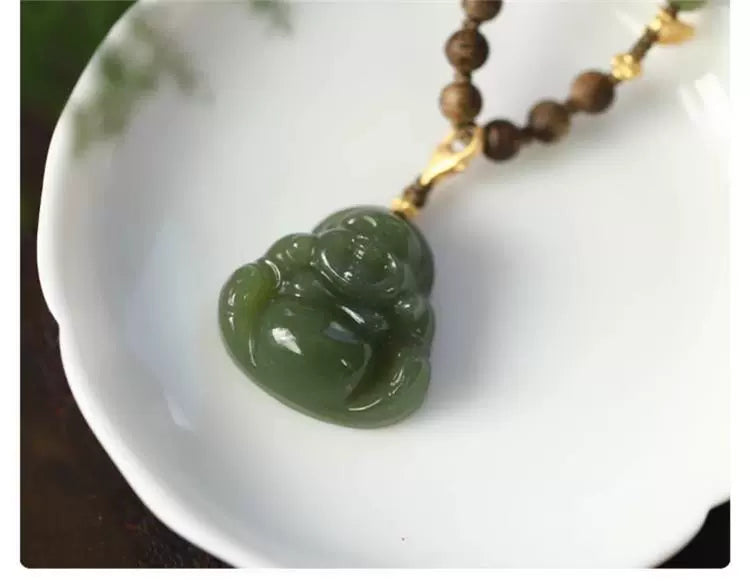 Lake Green Hetian Jade Buddha Pendant