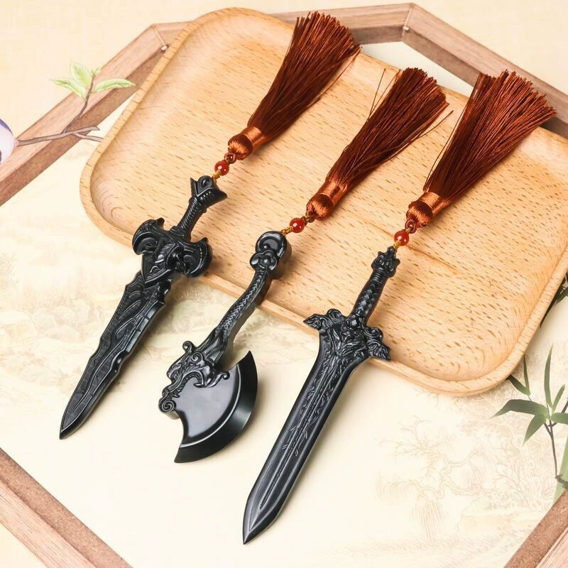 Hetian Black Jade Guardian Sword Pendant