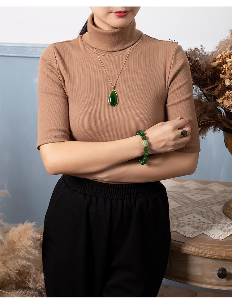 Hetian Jade Spinach Green Drop Pendant