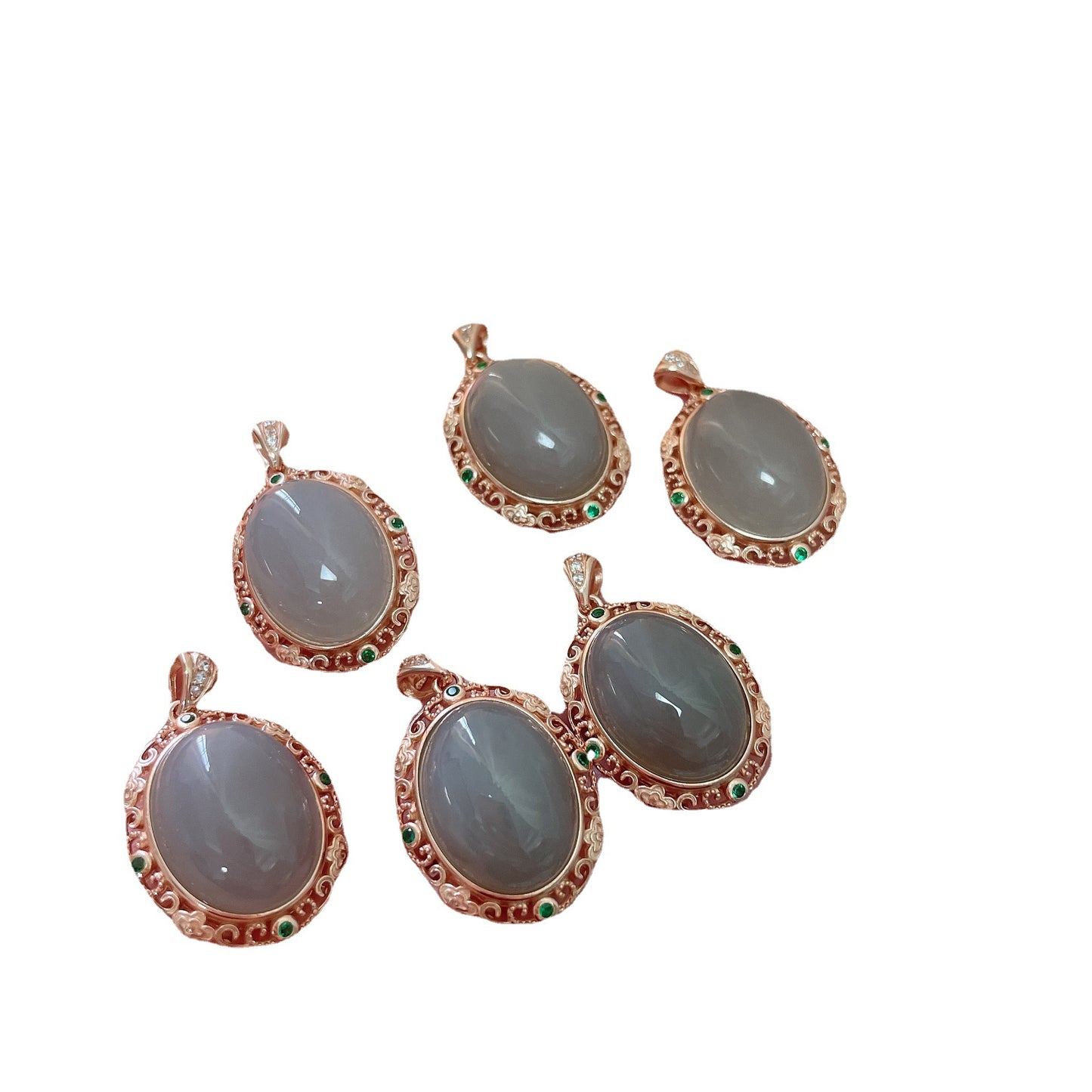 Hetian Smoky Lavender Jade Cabochon Pendant – 925 Silver Setting