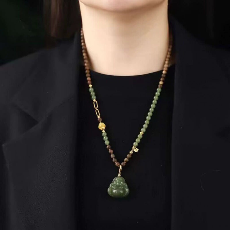 Lake Green Hetian Jade Buddha Pendant