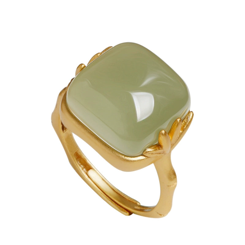 Hetian Jade Ring – “Sugar Cube” Minimalist Design (For Women)