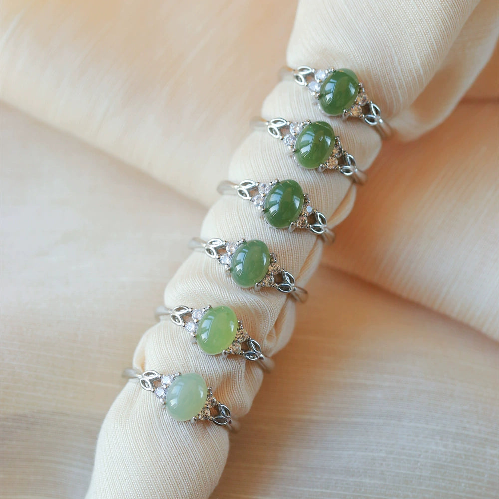 Hetian Jade Inlaid Ring – Elegant Harmony (For Women)