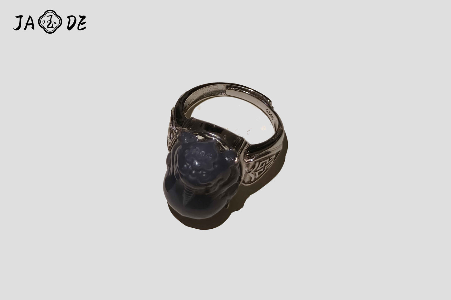 Adjustable Pixiu Ring with Natural Hetian Jade | Unique Jade™