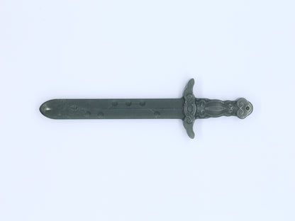 Nephrite Jade Ornament - Seven Star Sword Pendant - 14.5g - Handmade Carved Hetian Jade - Chinese Antique Style Decor