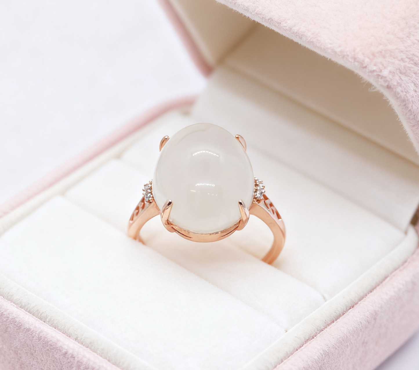 White Nephrite Jade Ring, Round Solitaire Sterling Silver Ring, 4.48g, Handmade Chinese Hetian Jade Jewelry