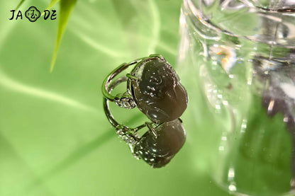 Adjustable Pixiu Ring with Natural Hetian Jade | Unique Jade™