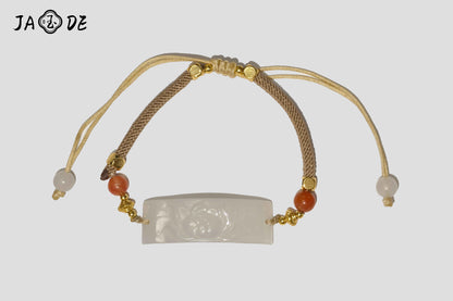 Adjustable Lotus Charm Bracelet | Unique Jade™