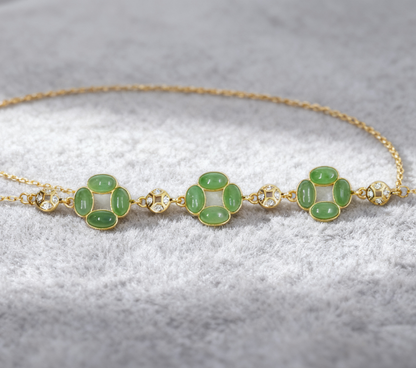 Nephrite Jade Bracelet, Green Spinach Jade Bracelet, Handmade Adjustable Bracelet, 3.13g