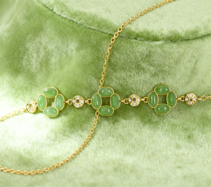 Nephrite Jade Bracelet, Green Spinach Jade Bracelet, Handmade Adjustable Bracelet, 3.13g