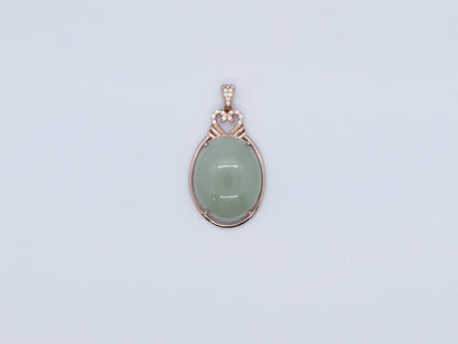 Nephrite Jade Pendant, Teardrop Green Jade Pendant, 7.54g Handmade Jewelry, Sterling Silver Bail