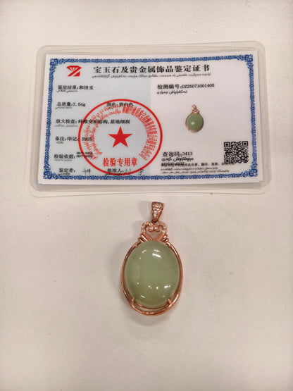 Nephrite Jade Pendant, Teardrop Green Jade Pendant, 7.54g Handmade Jewelry, Sterling Silver Bail
