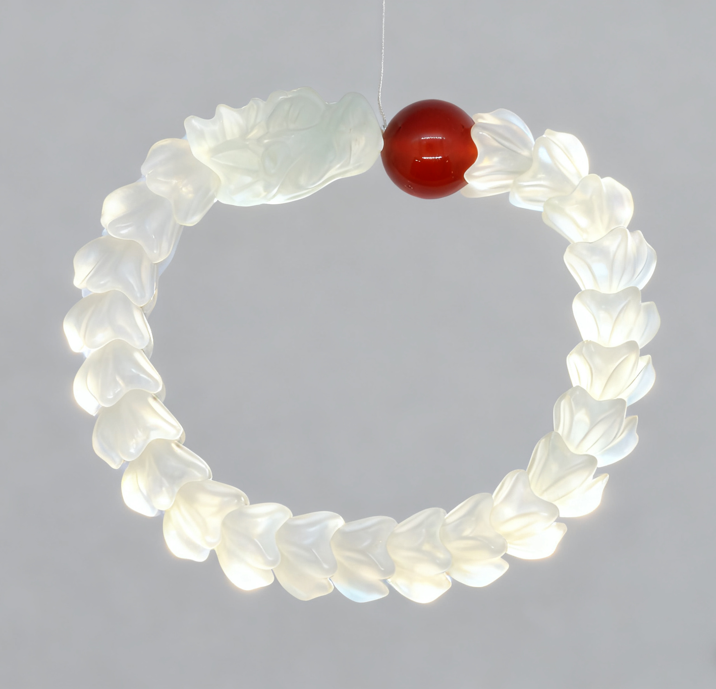 White Nephrite Jade Bracelet, Dragon Vertebrae Bracelet, 67.29g Qinghai White Jade, Handmade Spiritual Mala