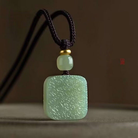 Hetian Jade “Auspicious Cloud” Safety Pendant