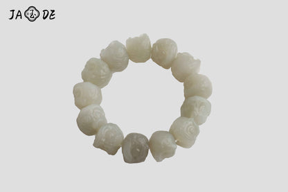 Hetian Jade “Awakened Lion” Bead Bracelet | Unique Jade™