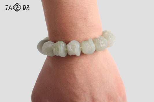 Hetian Jade “Awakened Lion” Bead Bracelet | Unique Jade™