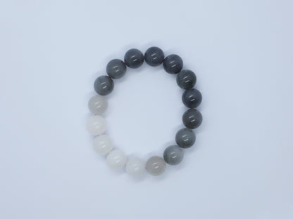 Nephrite Jade Bracelet, White to Lavender Ombre Bracelet, 41.49g Gradient Color Jade, Unique Gemstone Bracelet