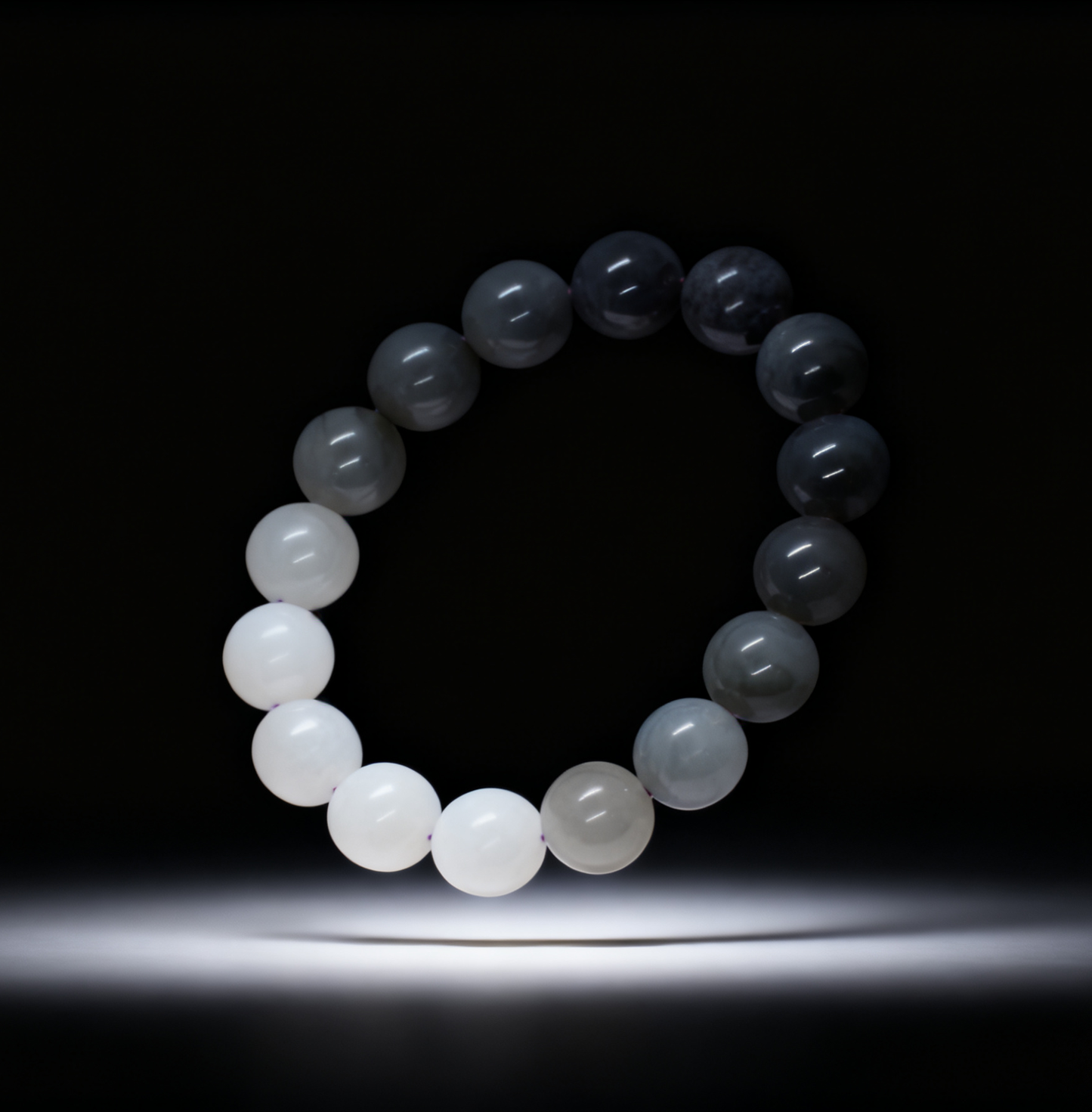 Nephrite Jade Bracelet, White to Lavender Ombre Bracelet, 41.49g Gradient Color Jade, Unique Gemstone Bracelet