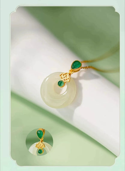 Hetian Jade “Ping An Kou” Pendant – Classic Protection Amulet (For Women)