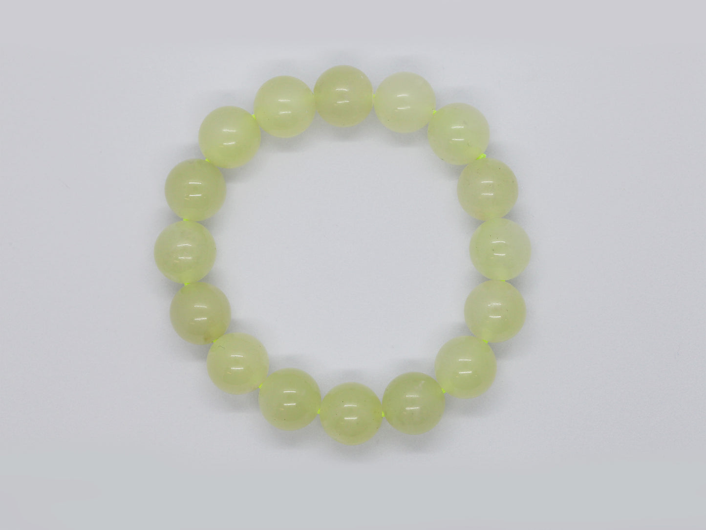 Yellow Nephrite Jade Bracelet, 12mm Huangkou Jade Bracelet, 39.7g Yellow Gemstone Bracelet, Natural Jade Beads