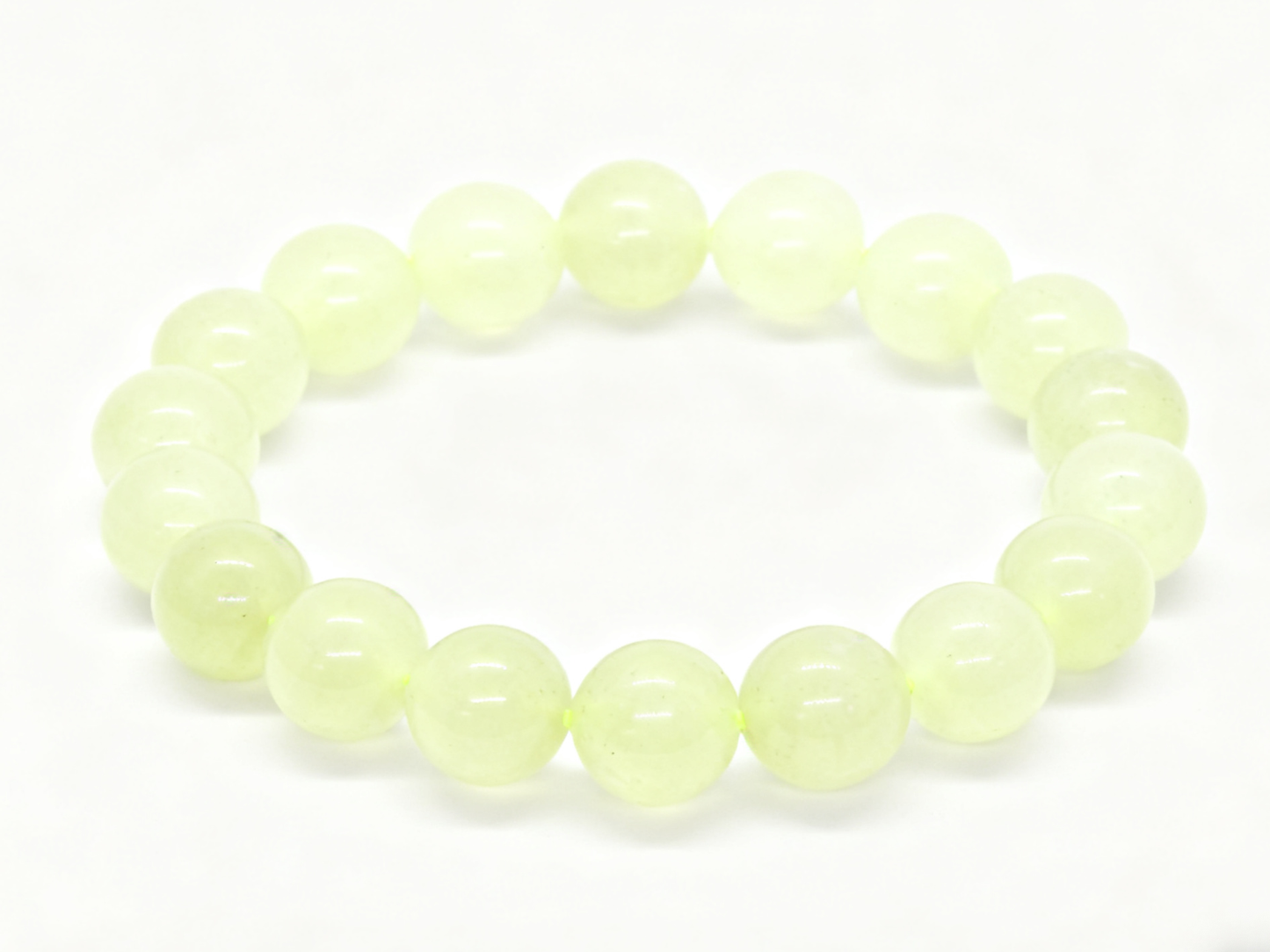 Yellow Nephrite Jade Bracelet, 12mm Huangkou Jade Bracelet, 39.7g Yellow Gemstone Bracelet, Natural Jade Beads