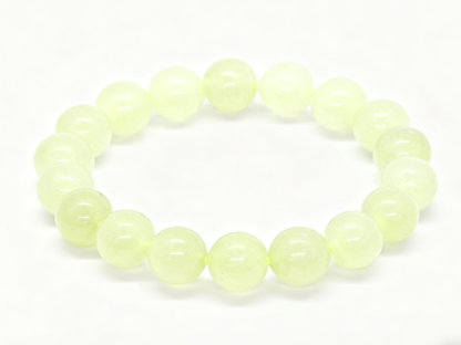 Yellow Nephrite Jade Bracelet, 12mm Huangkou Jade Bracelet, 39.7g Yellow Gemstone Bracelet, Natural Jade Beads
