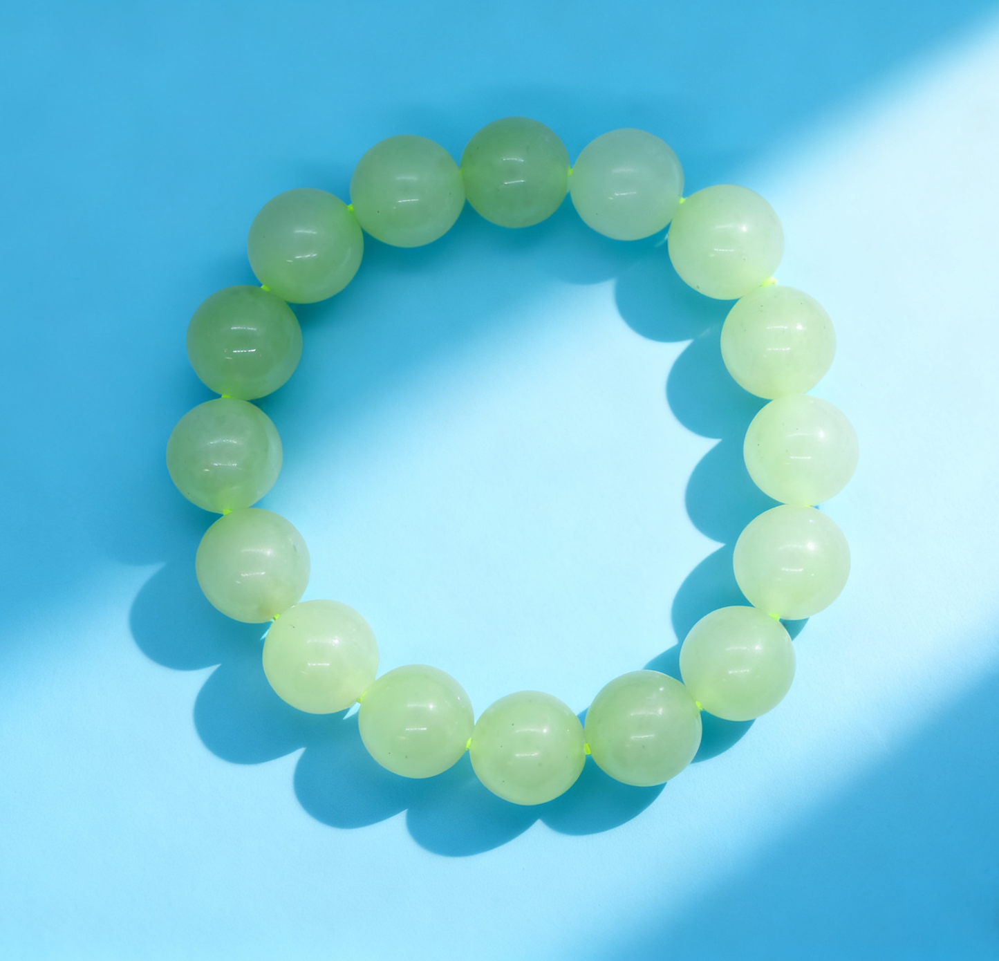 Yellow Nephrite Jade Bracelet, 12mm Huangkou Jade Bracelet, 39.7g Yellow Gemstone Bracelet, Natural Jade Beads