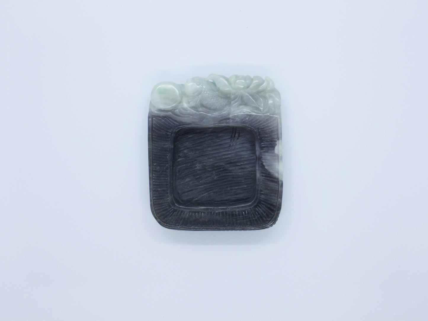 Floral Jade Brush Washer, 231.66g Hetian Nephrite, Chinese Antique Style, Prosperity Art Object