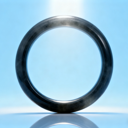 Nephrite Jade Bangle, Lavender Smoke Jade Bracelet, 61g Solid Jade Bracelet, Women's Jade Jewelry