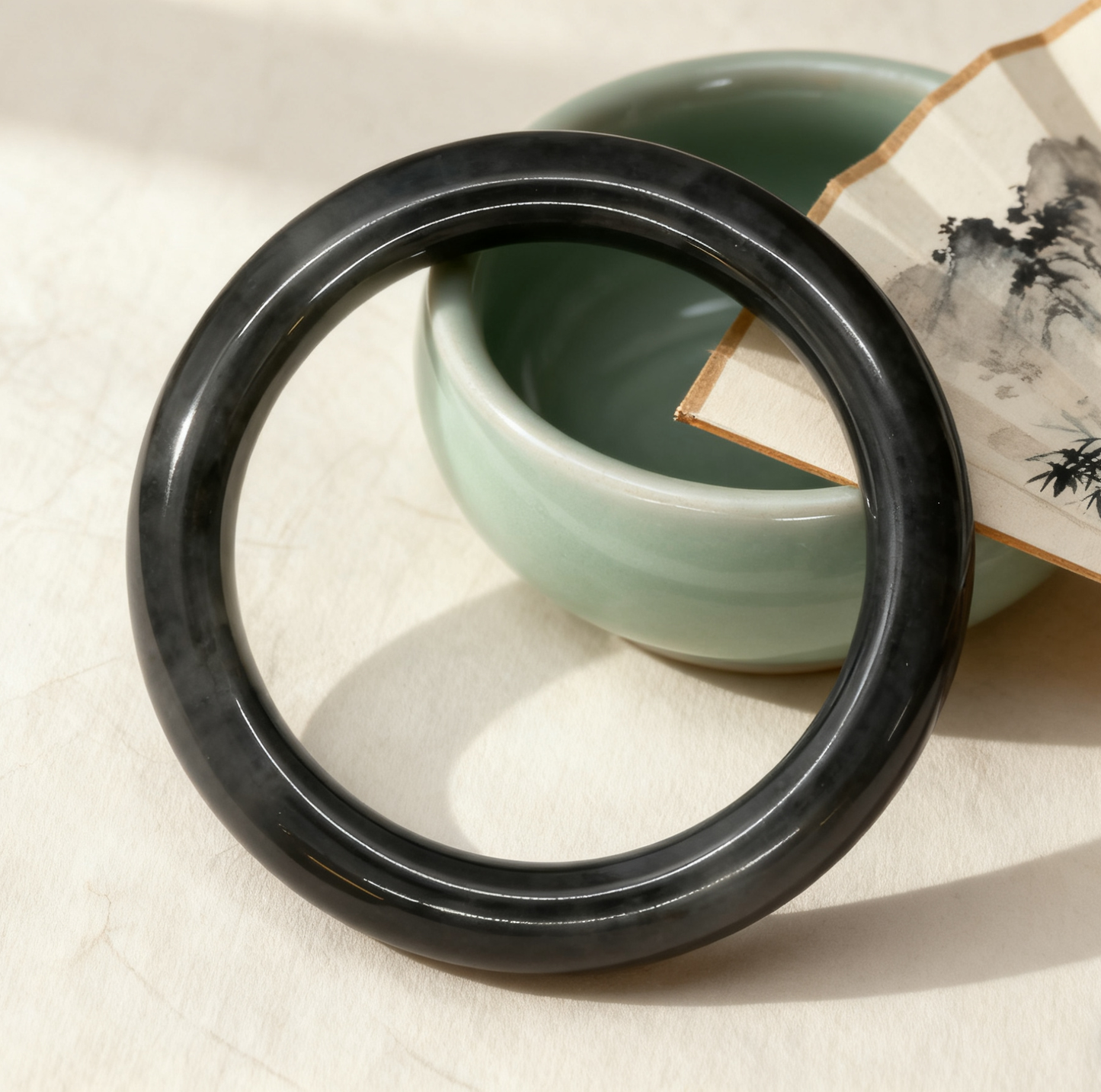 Nephrite Jade Bangle, Lavender Smoke Jade Bracelet, 61g Solid Jade Bracelet, Women's Jade Jewelry