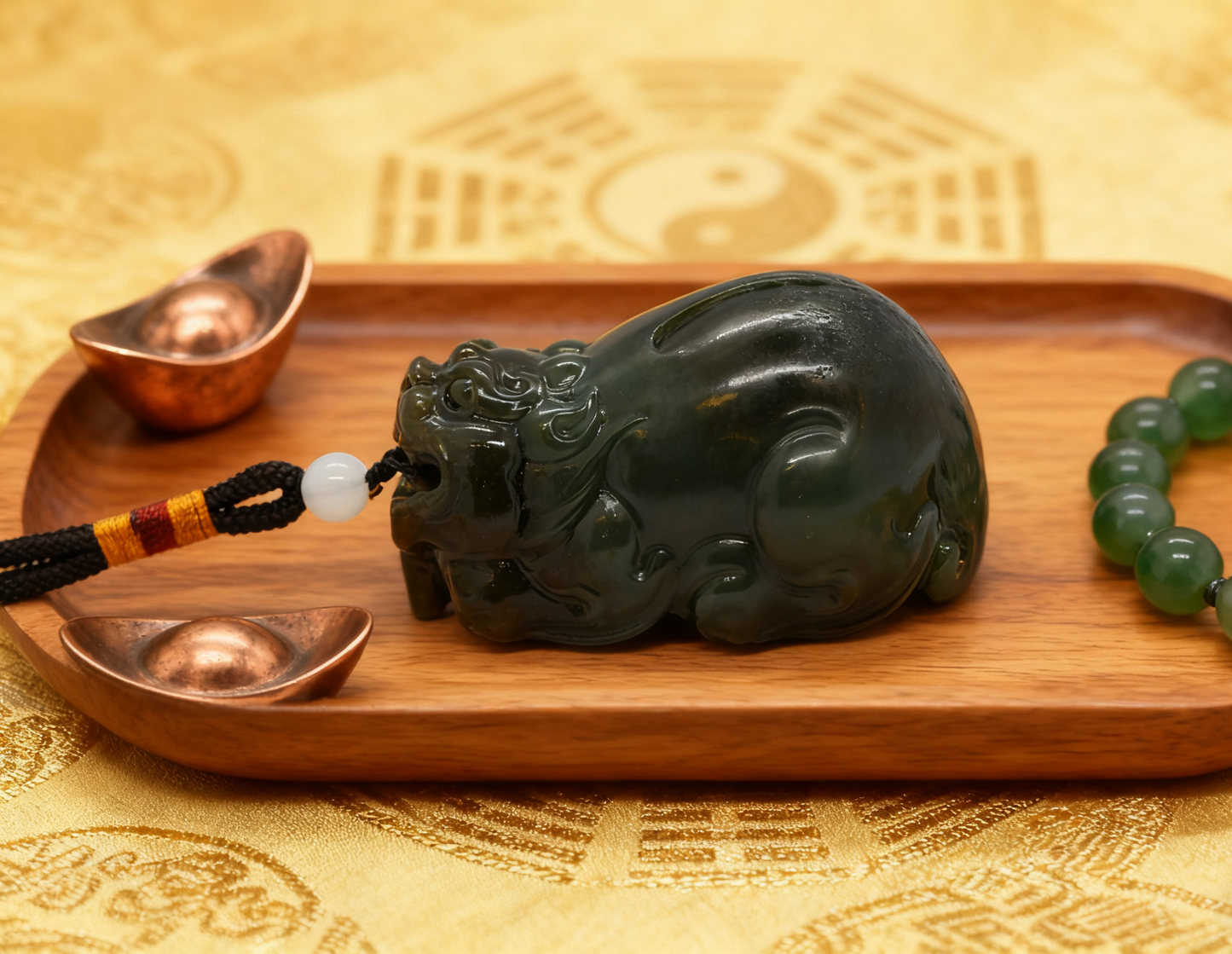 Pi Xiu Wealth Statue, 164.8g Natural Nephrite Jade, Feng Shui Guardian, Good Fortune Decor