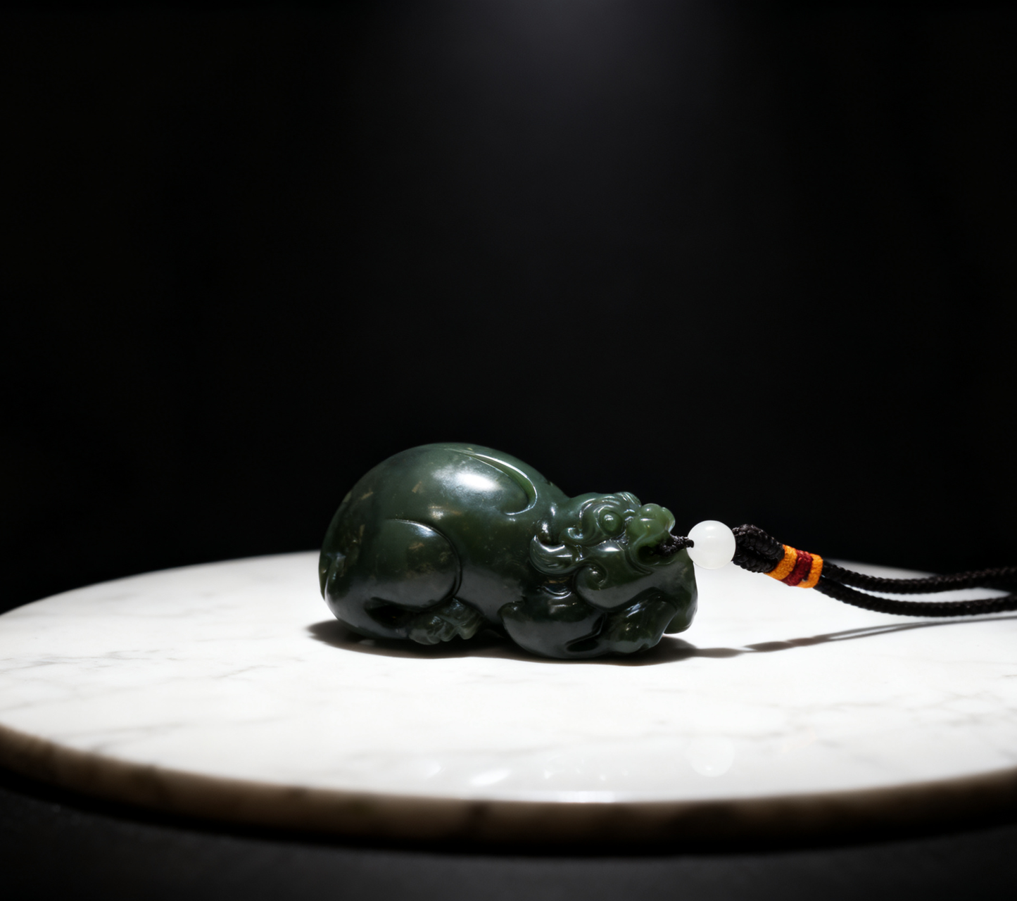 Wealth Statue Pi Xiu, Solid Nephrite Jade 133g, Chinese Mythical Creature, Business Gift